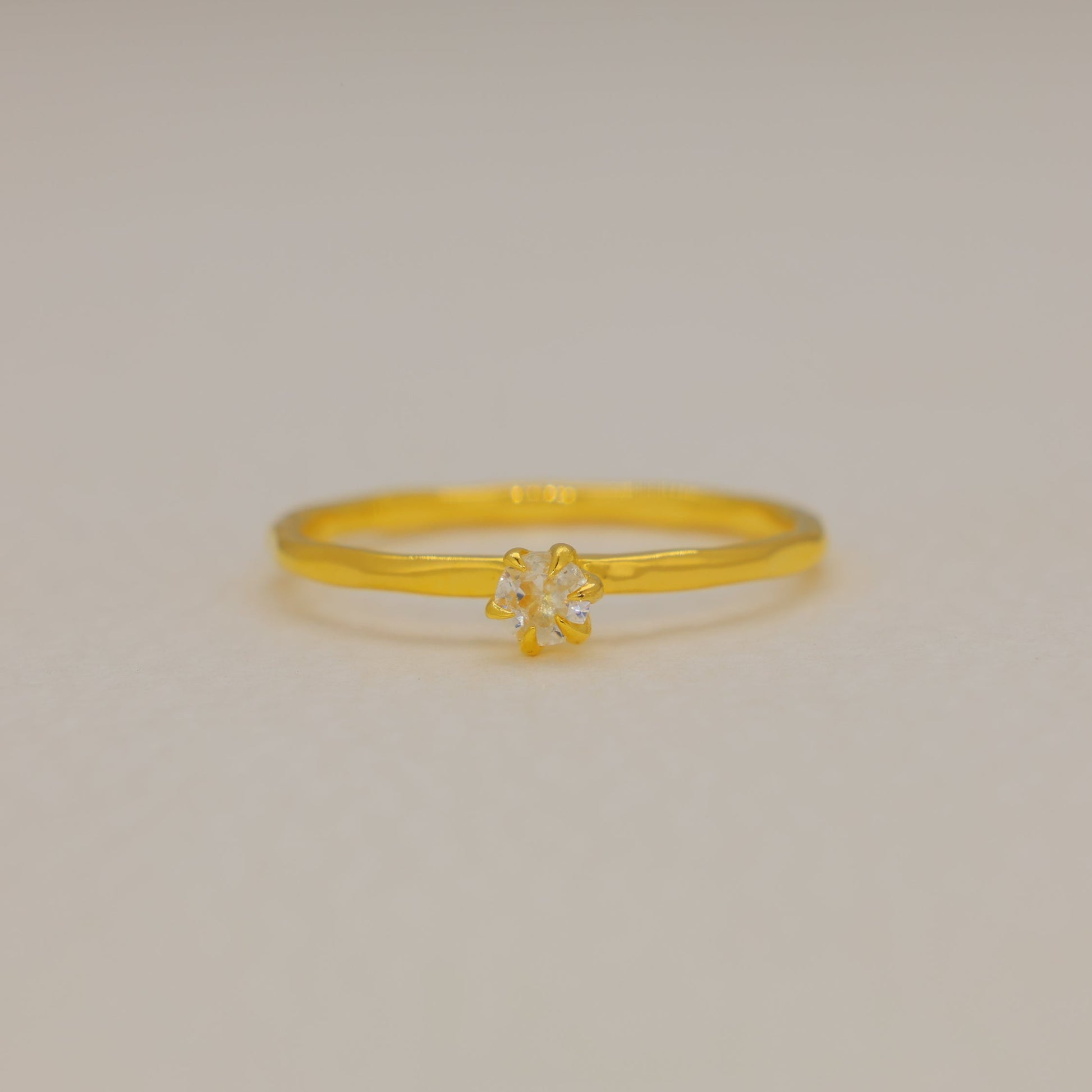 Celeste White Quartz Petite Ring in Gold Vermeil by MOA - view 1