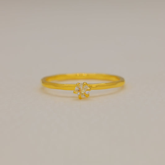 Celeste White Quartz Petite Ring in Gold Vermeil by MOA - view 1