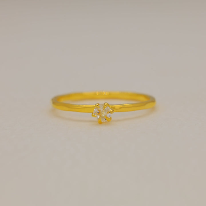 Celeste White Quartz Petite Ring in Gold Vermeil by MOA - view 1