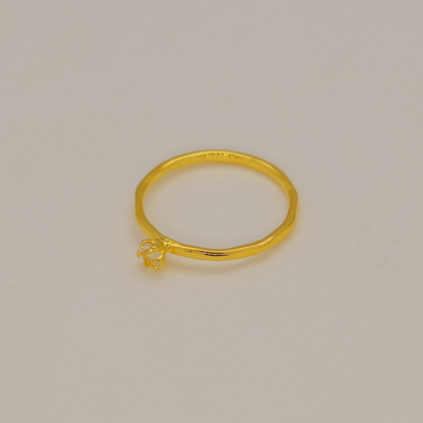 Celeste White Quartz Petite Ring in Gold Vermeil by MOA - view 2