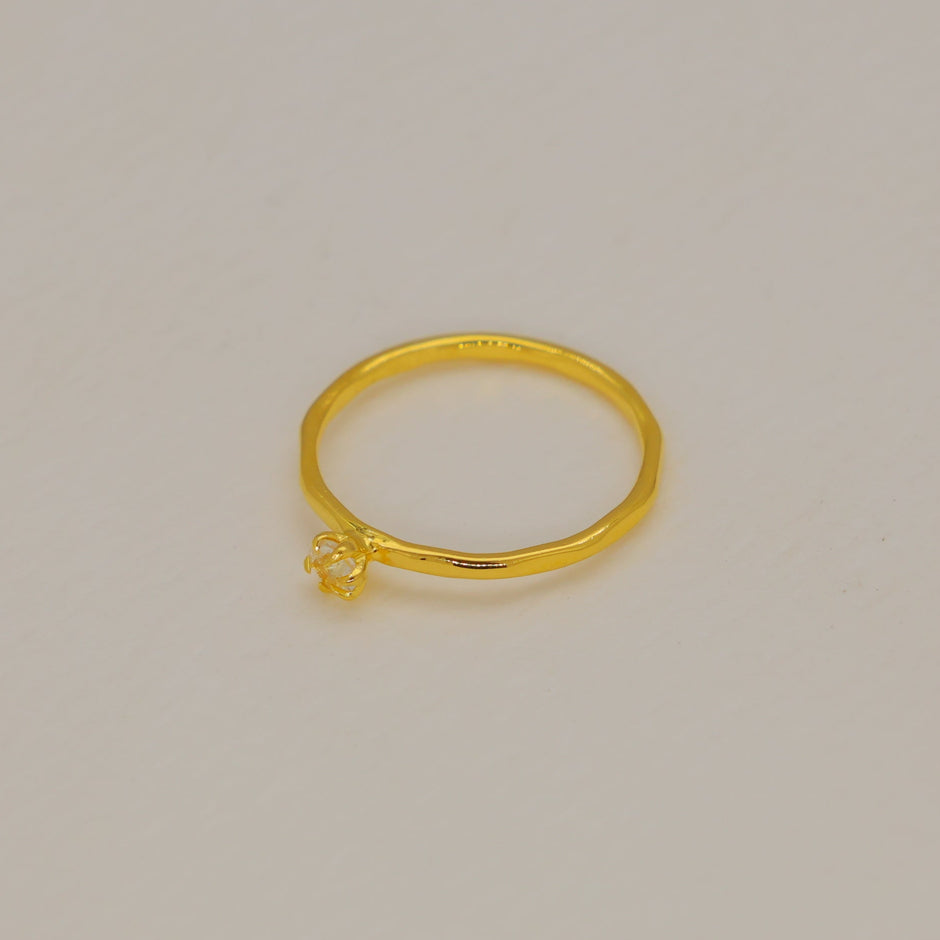 Celeste White Quartz Petite Ring in Gold Vermeil by MOA - view 2