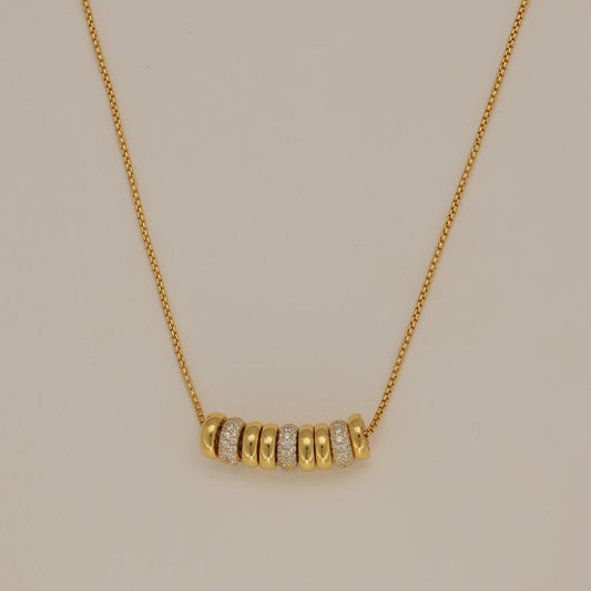 Celestine Beaded Necklace Cubic Zirconia 24K Gold by MOA - view 1