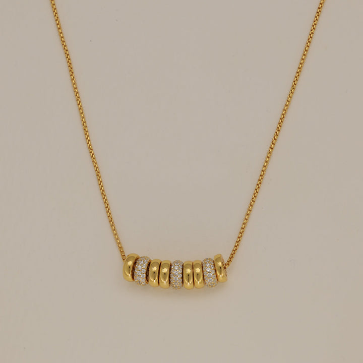 Celestine Beaded Necklace Cubic Zirconia 24K Gold by MOA - view 1