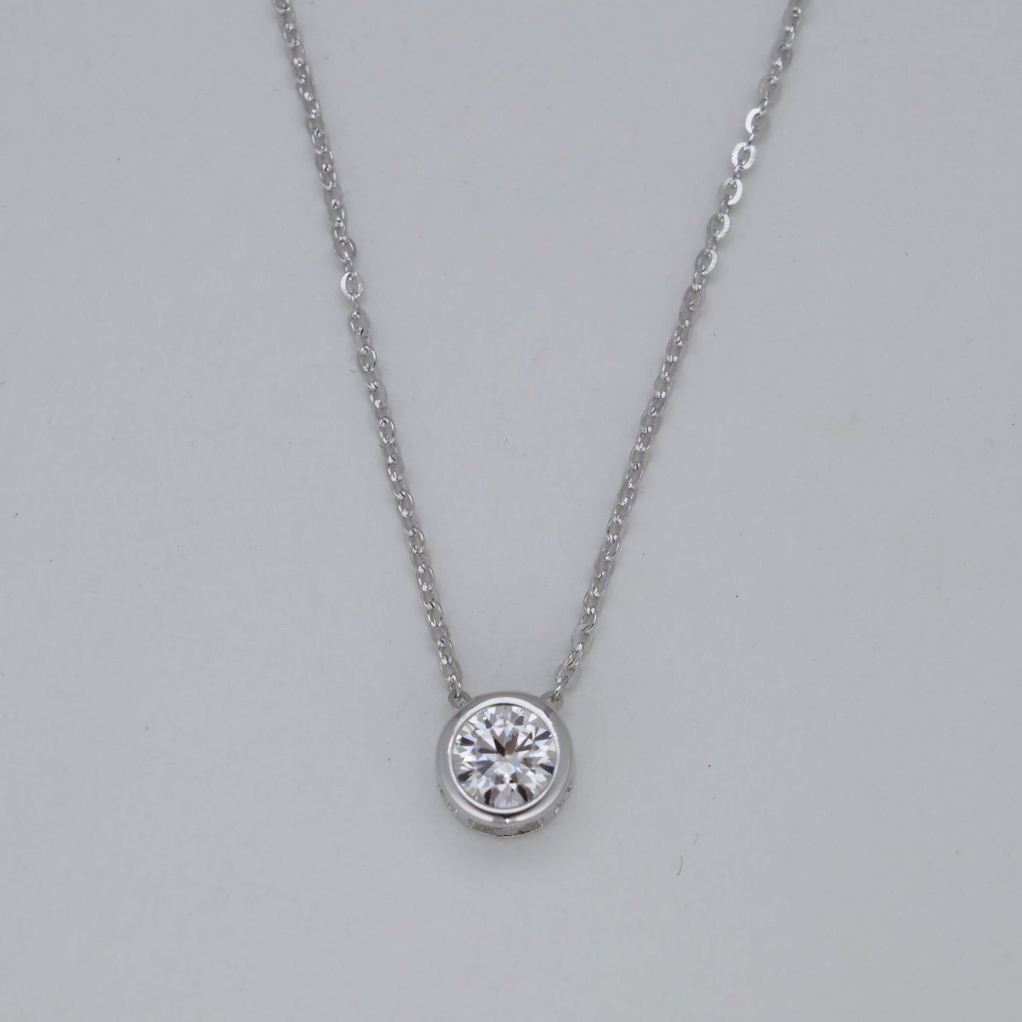 Celestine Bezel Necklace in 925 Sterling Silver by MOA - view 1
