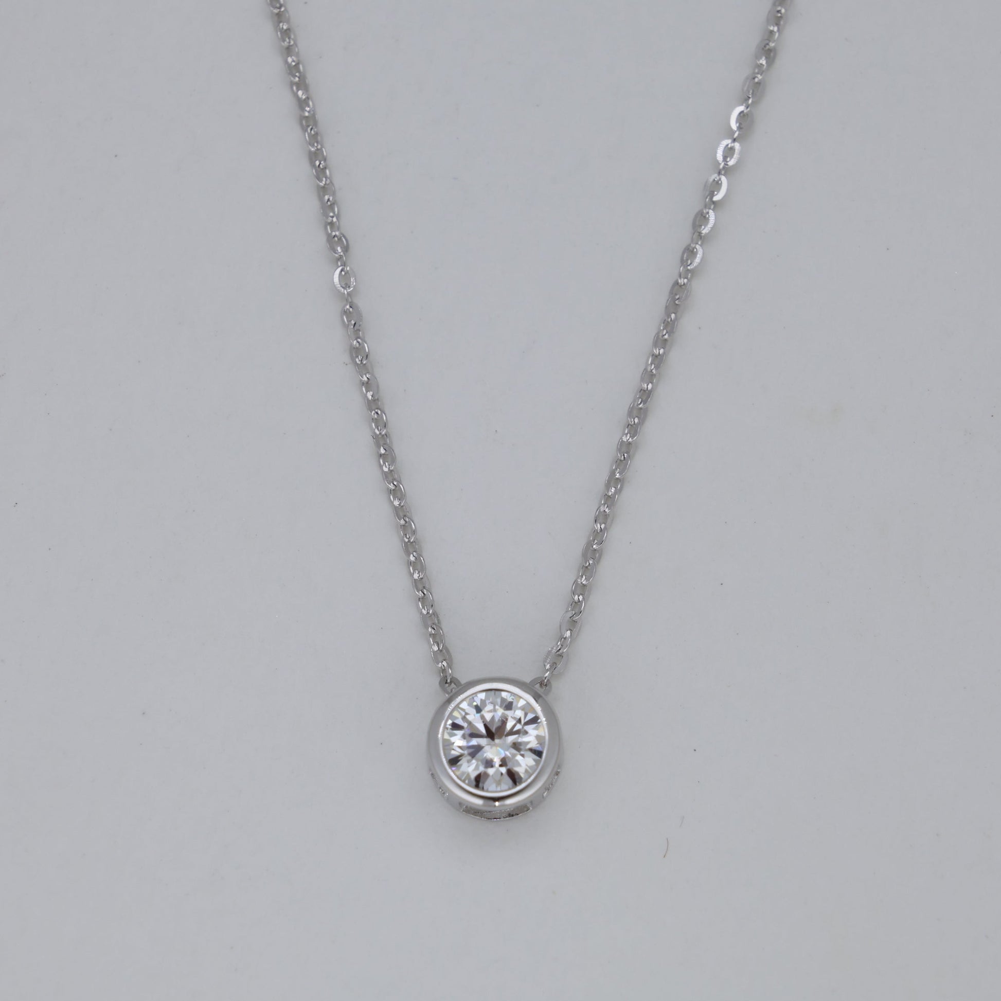 Celestine Bezel Necklace in 925 Sterling Silver by MOA - view 1