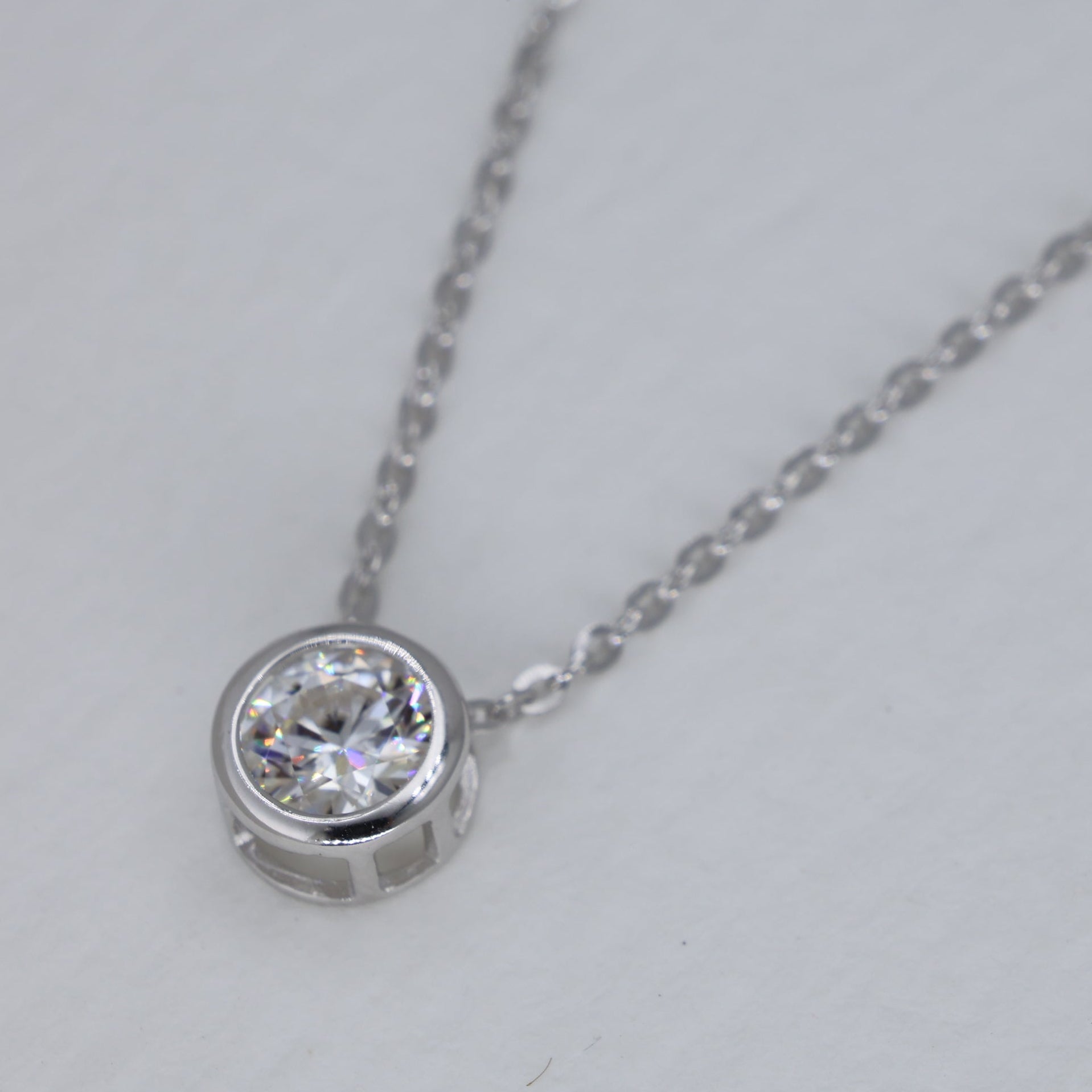 Celestine Bezel Necklace in 925 Sterling Silver by MOA - view 2