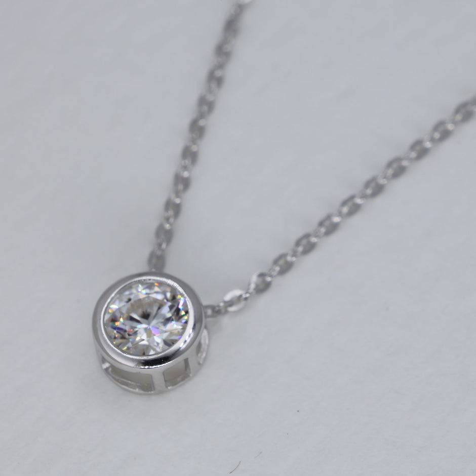 Celestine Bezel Necklace in 925 Sterling Silver by MOA - view 2