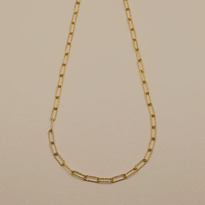 Celestine Textured Chain Necklace in Gold Vermeil by MOA - view 1