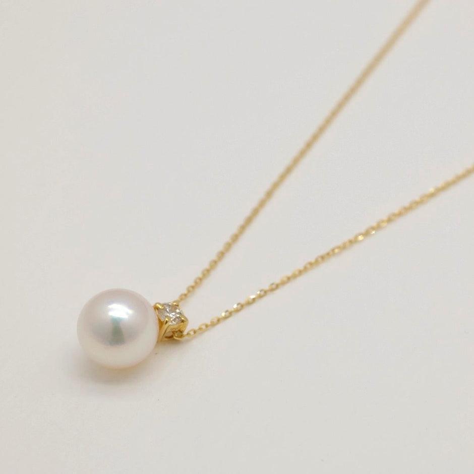 Celiane Akoya Pearl DIA Necklace in 18K Gold by MOA - view 2