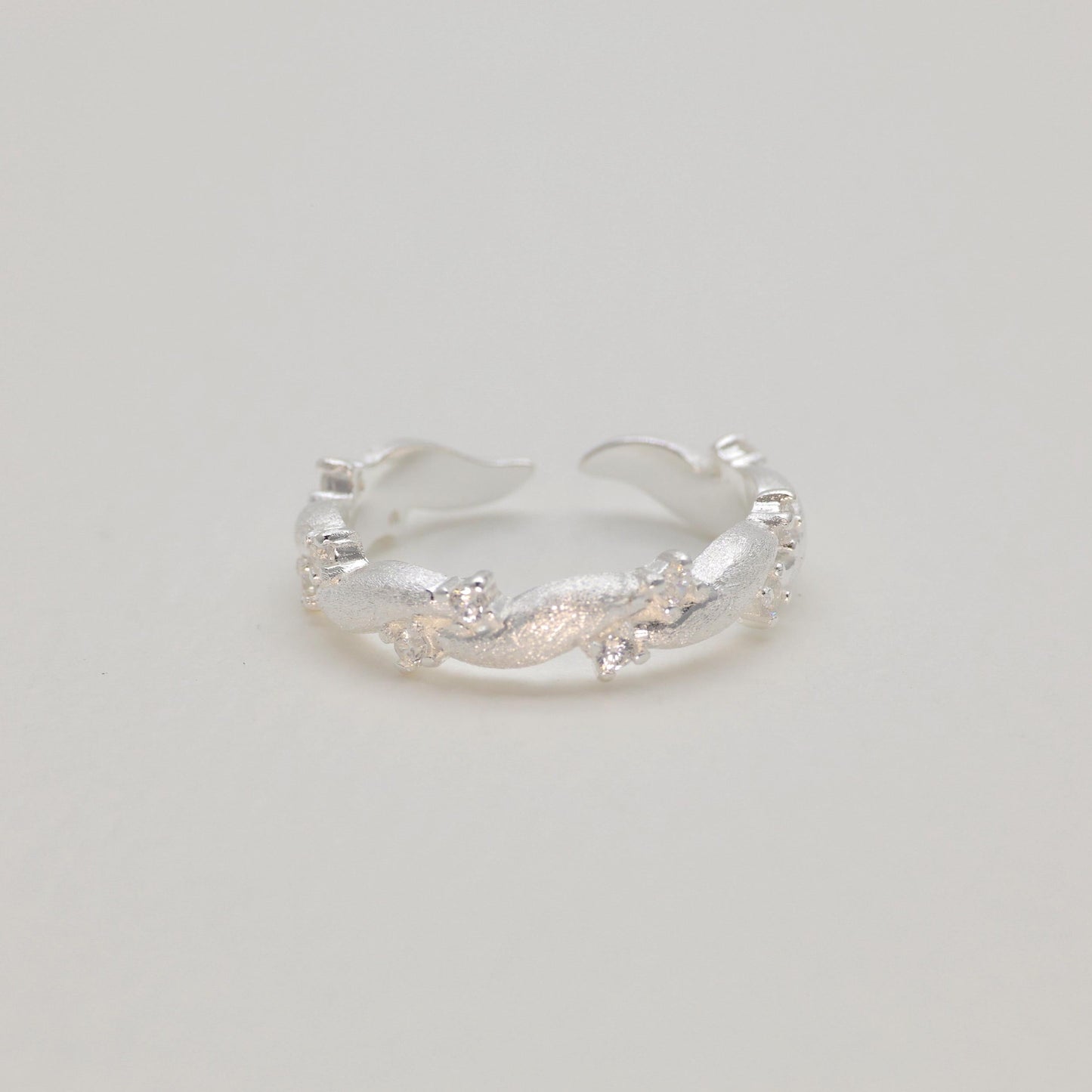 Main image of minimalist arc-shaped silver ring