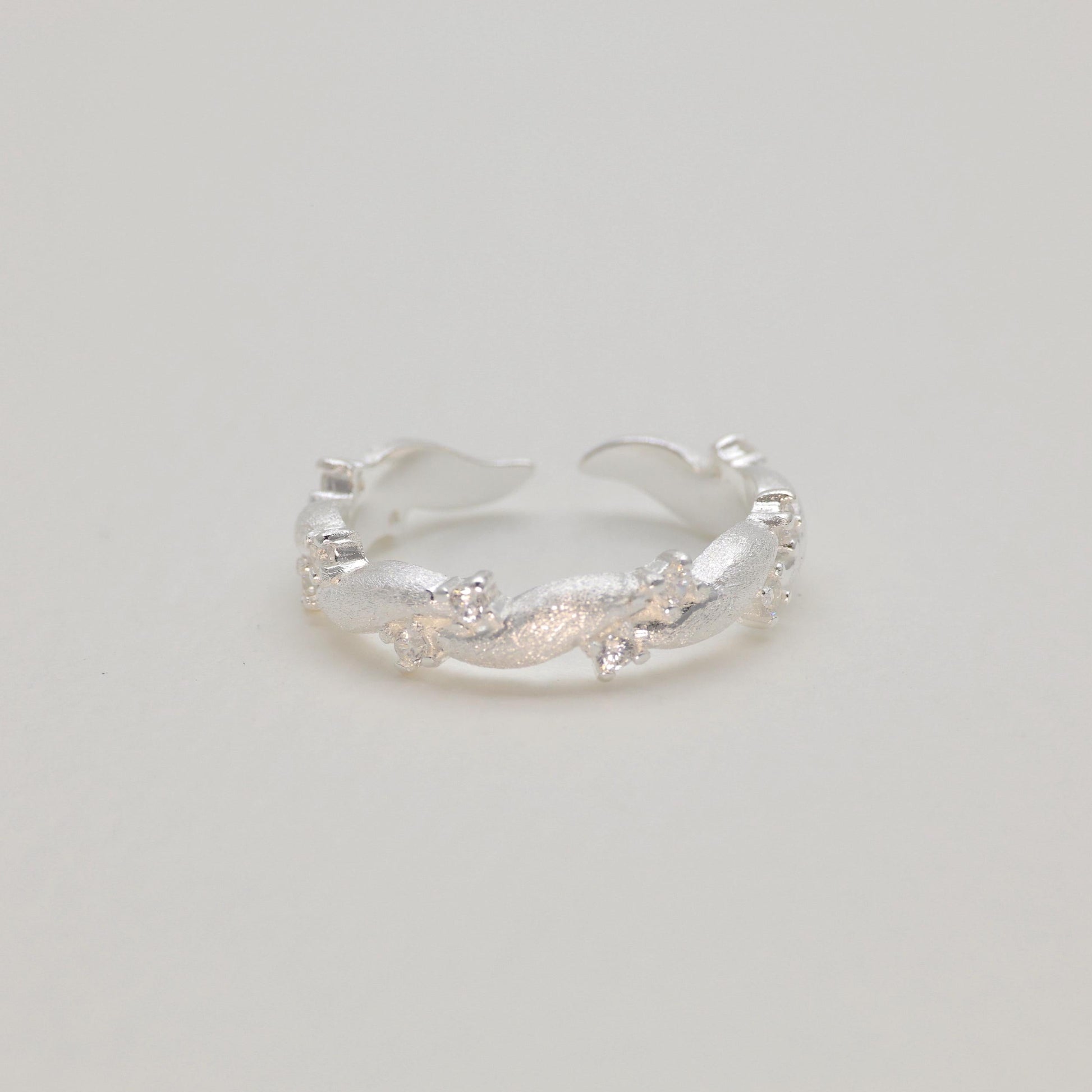 Main image of minimalist arc-shaped silver ring