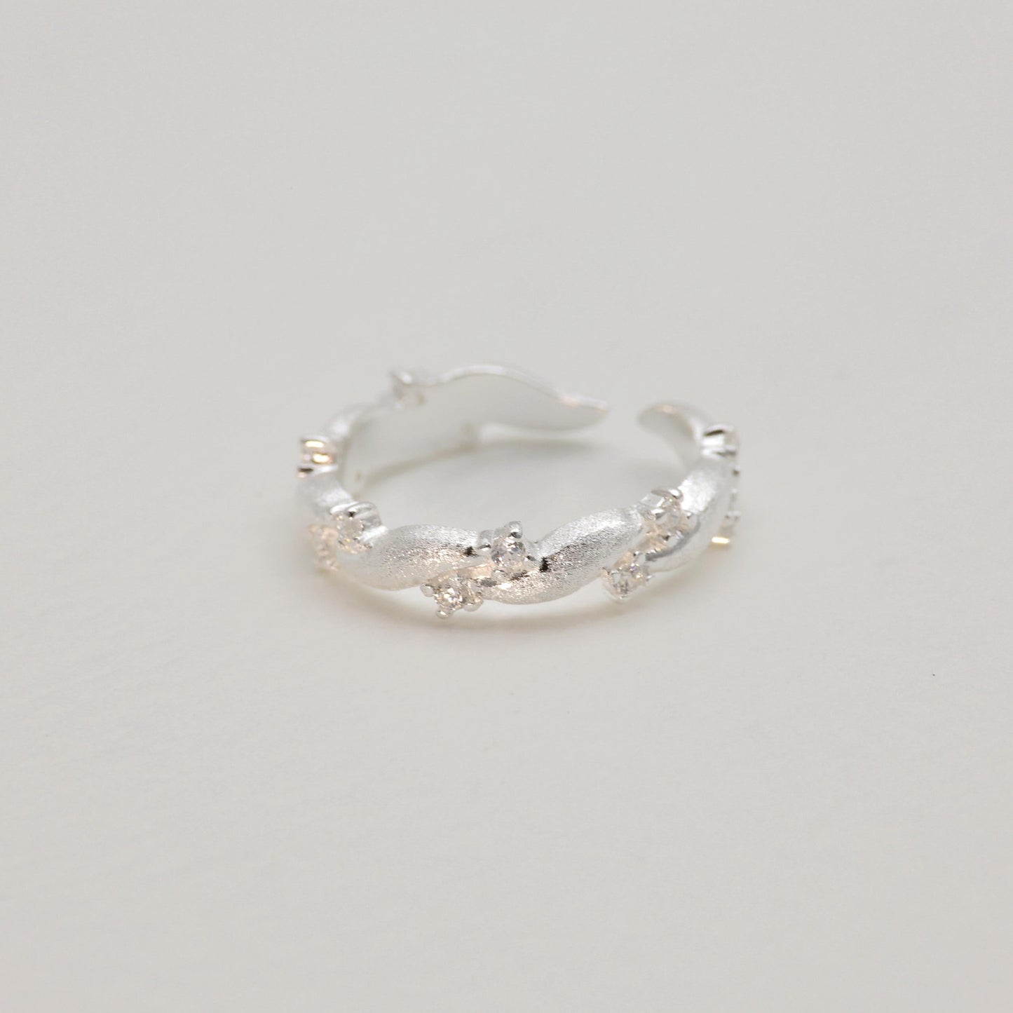 Detail of curved silver surface