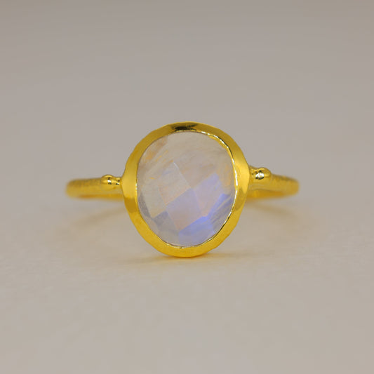 Celune Rainbow Moonstone Ring in Gold Vermeil by MOA - view 1