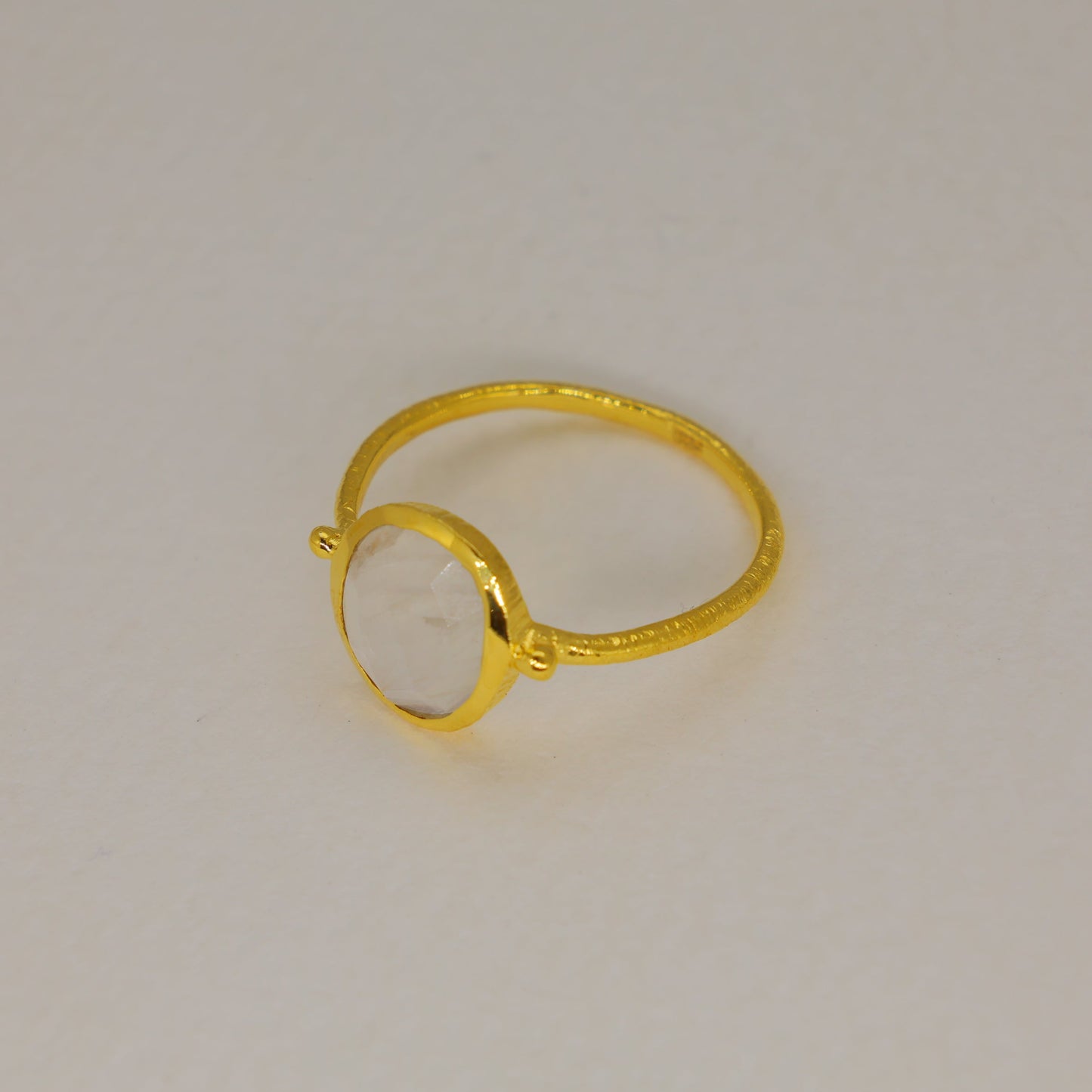 Celune Rainbow Moonstone Ring in Gold Vermeil by MOA - view 2