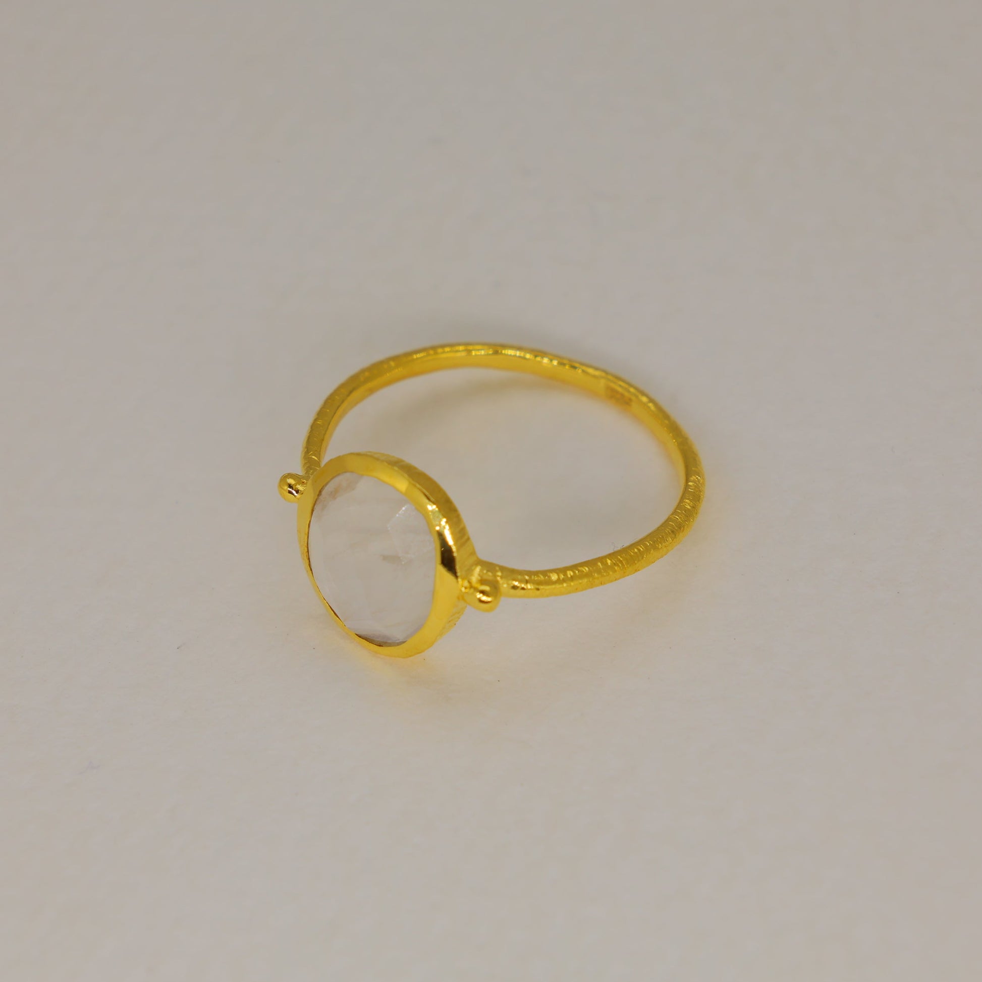 Celune Rainbow Moonstone Ring in Gold Vermeil by MOA - view 2