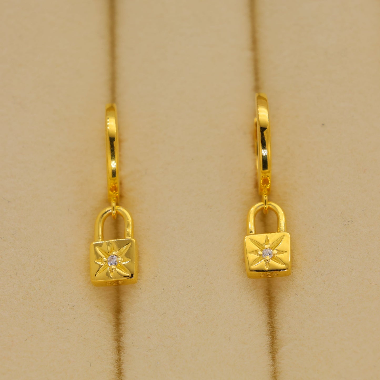 Cevara Charm Hoop Earrings in 18K Gold over 925 Silver by MOA - view 2