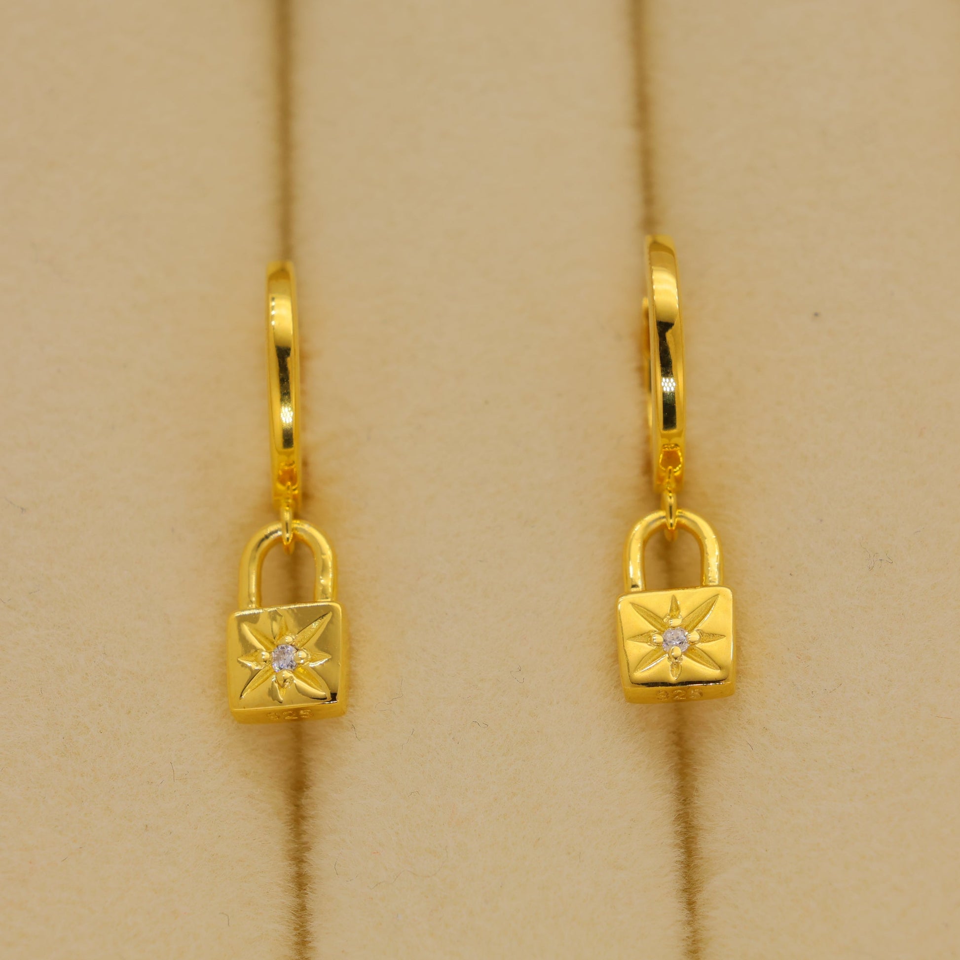 Cevara Charm Hoop Earrings in 18K Gold over 925 Silver by MOA - view 2