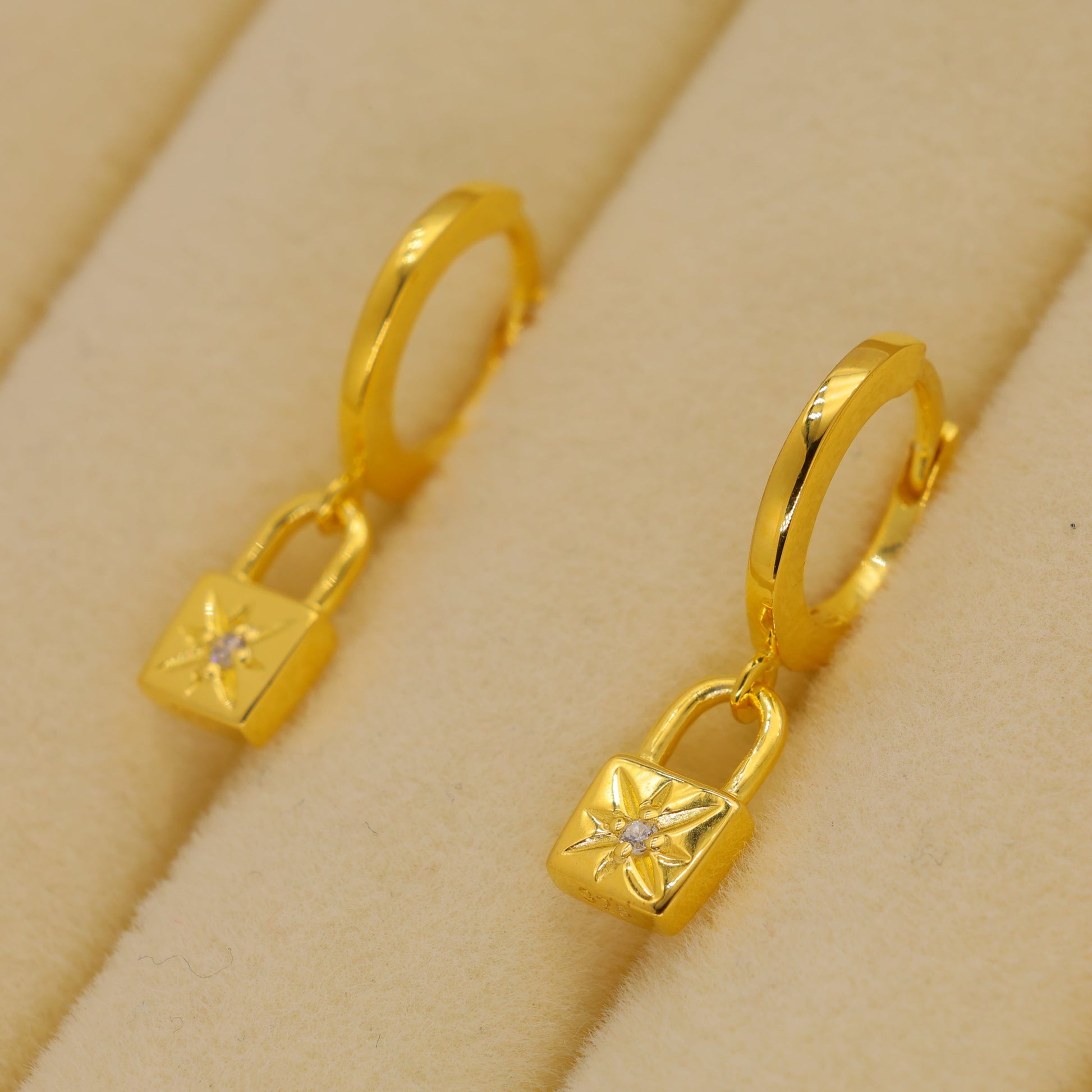 Cevara Charm Hoop Earrings in 18K Gold over 925 Silver by MOA - view 3
