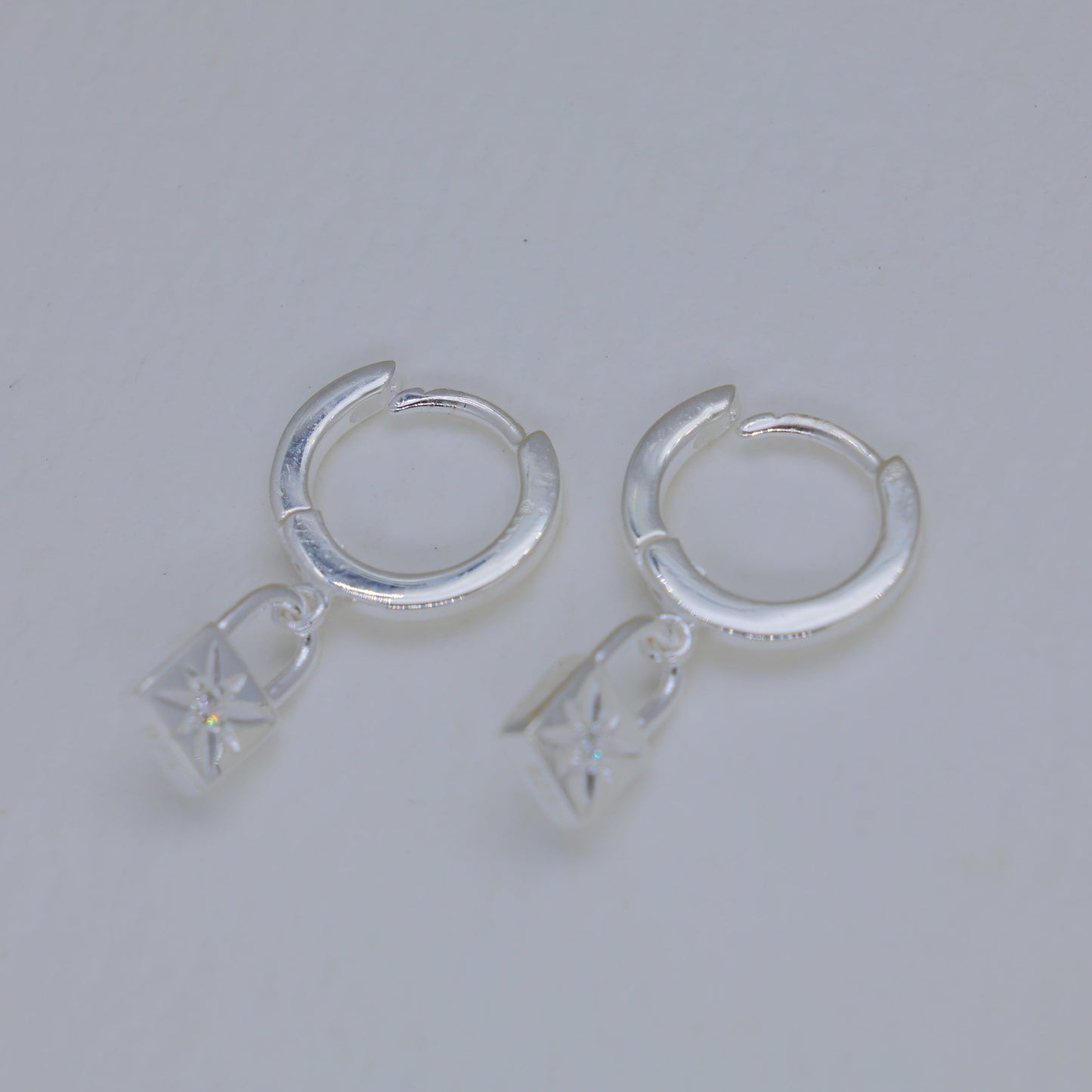 Cevara Charm Hoop Earrings in 925 Sterling Silver by MOA - view 1