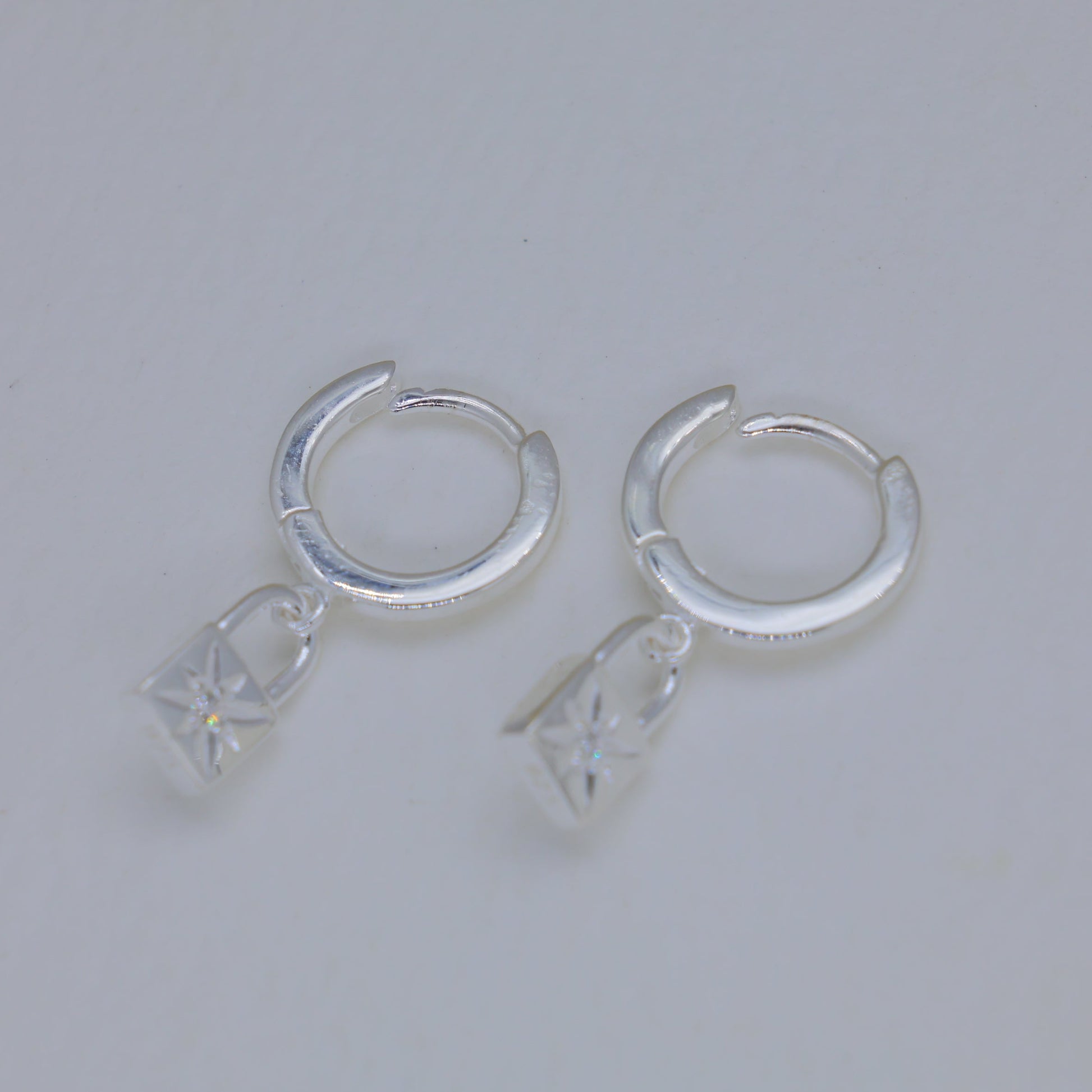 Cevara Charm Hoop Earrings in 925 Sterling Silver by MOA - view 1