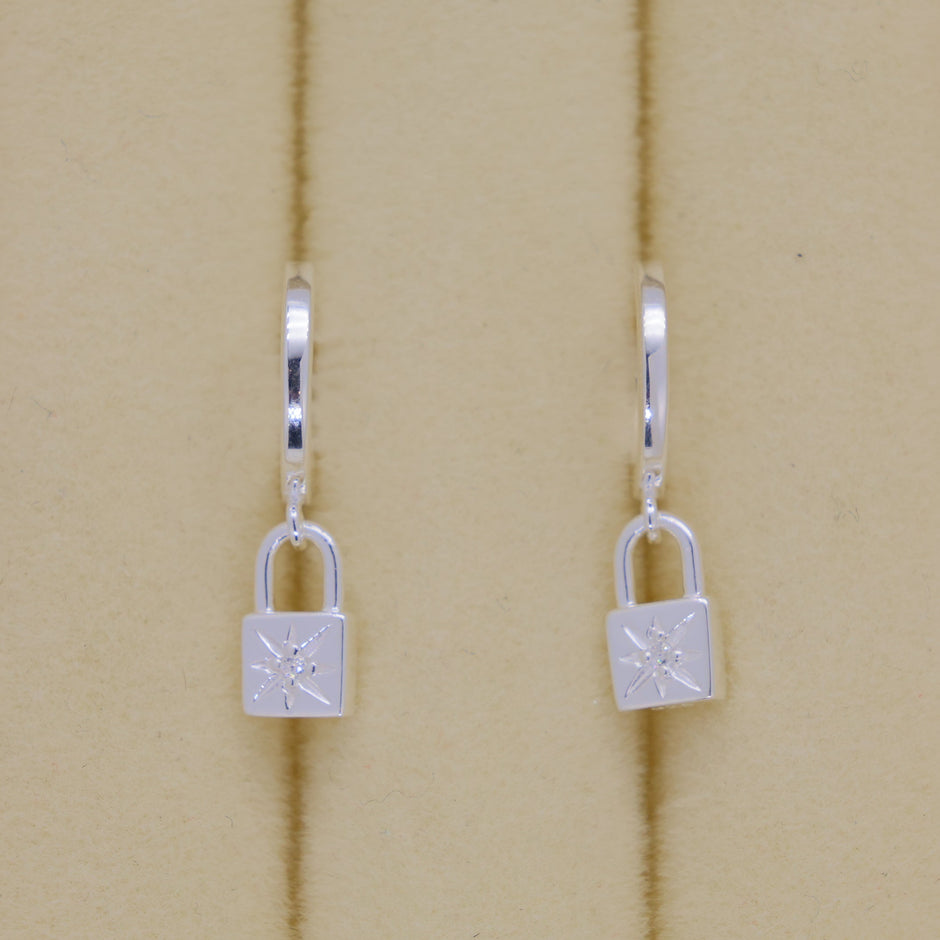 Cevara Charm Hoop Earrings in 925 Sterling Silver by MOA - view 2