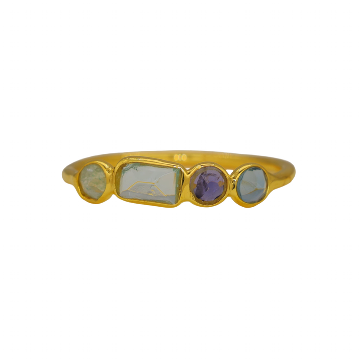 Cirelle Rainbow Moonstone & Labradorite Ring in Gold Vermeil by MOA - view 1