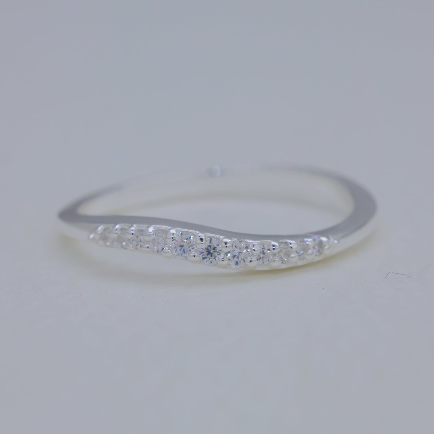 Clarette Pave Curve Ring in 925 Sterling Silver by MOA - view 1