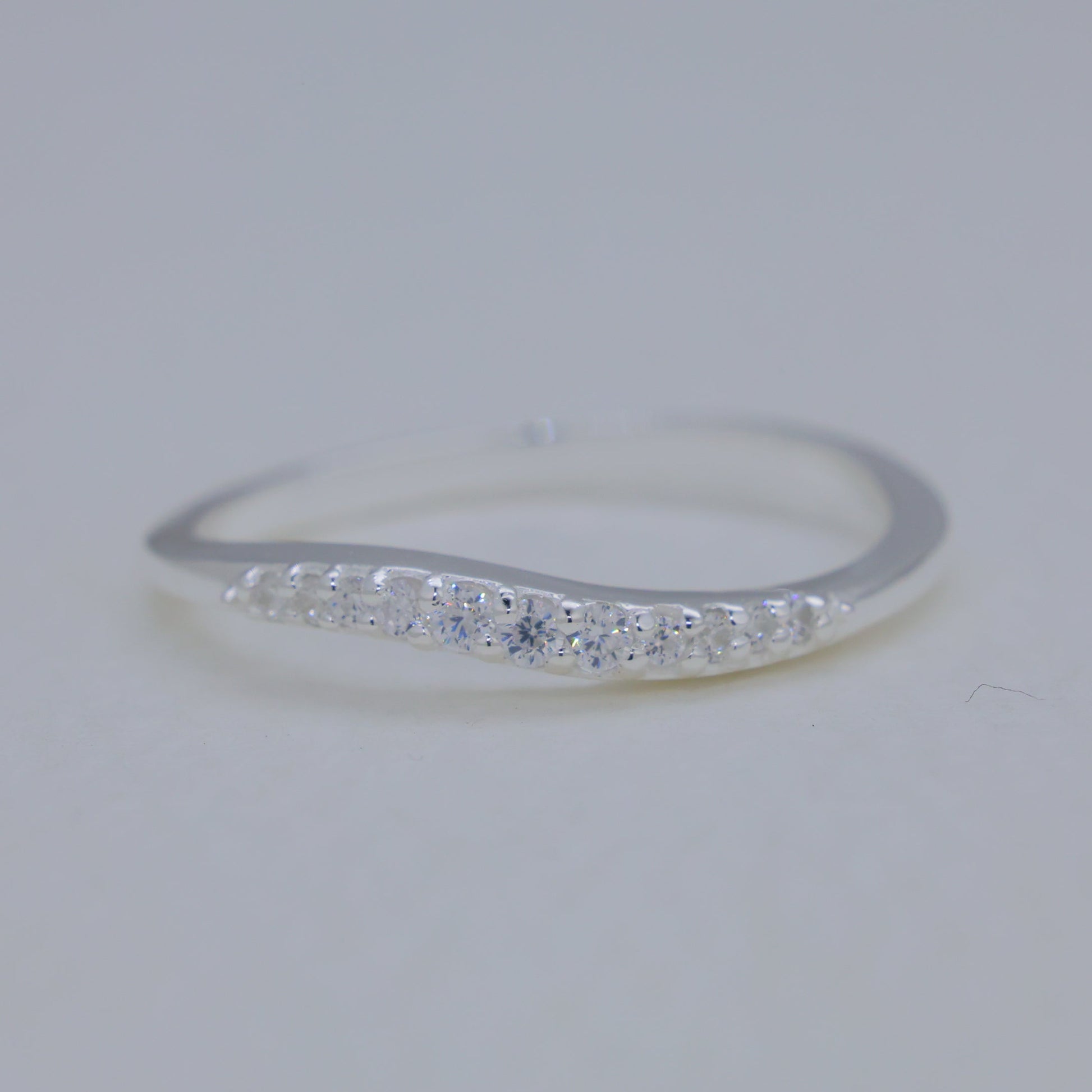 Clarette Pave Curve Ring in 925 Sterling Silver by MOA - view 1