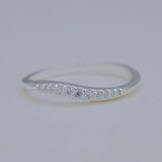 Clarette Pave Curve Ring in 925 Sterling Silver by MOA - view 1