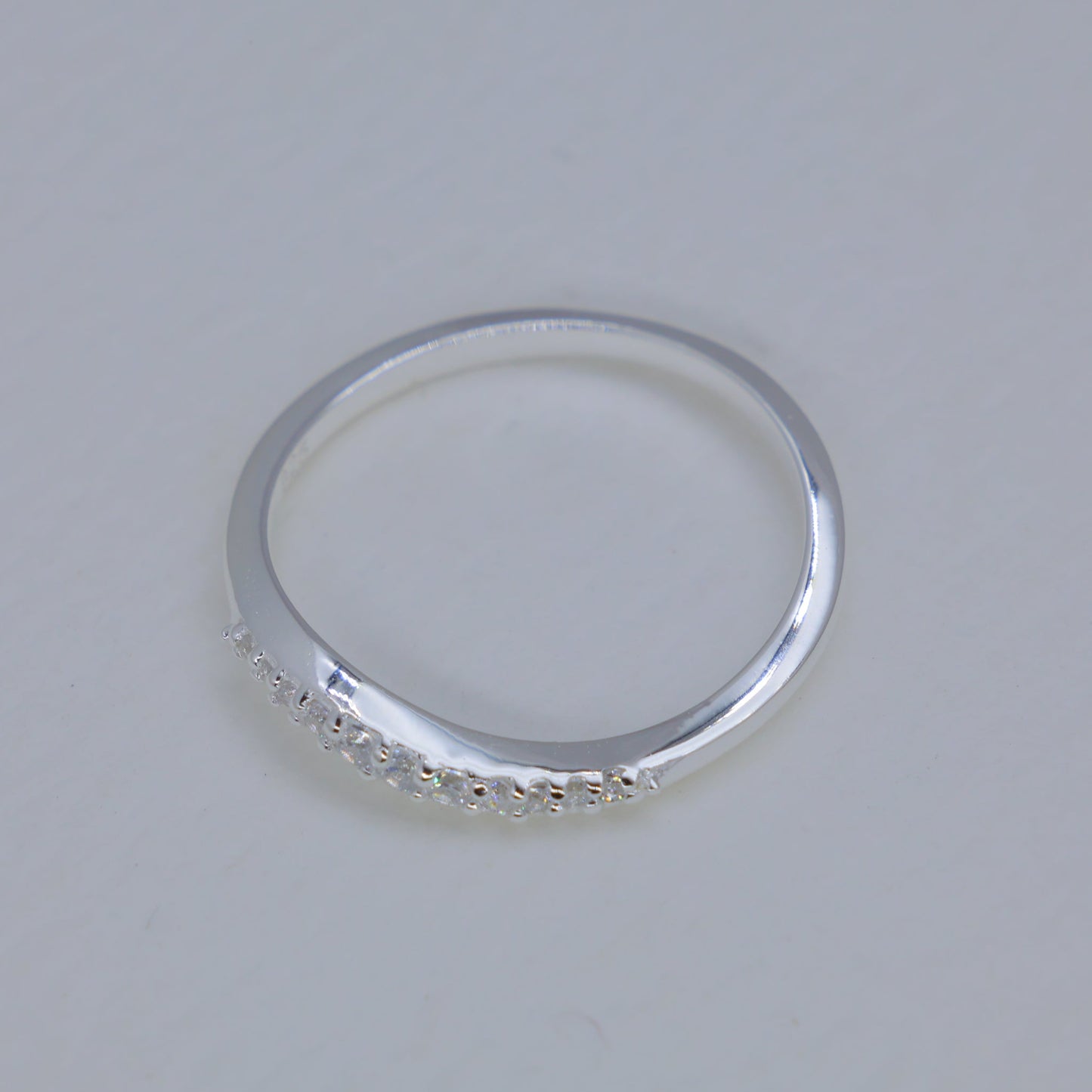 Clarette Pave Curve Ring in 925 Sterling Silver by MOA - view 2