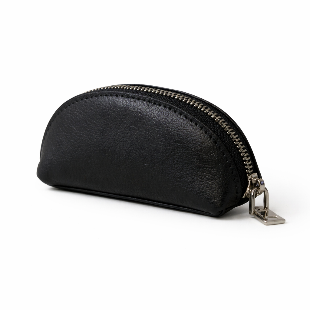 Corbin Mini Leather Zip Pouch Black by MOA - view 2