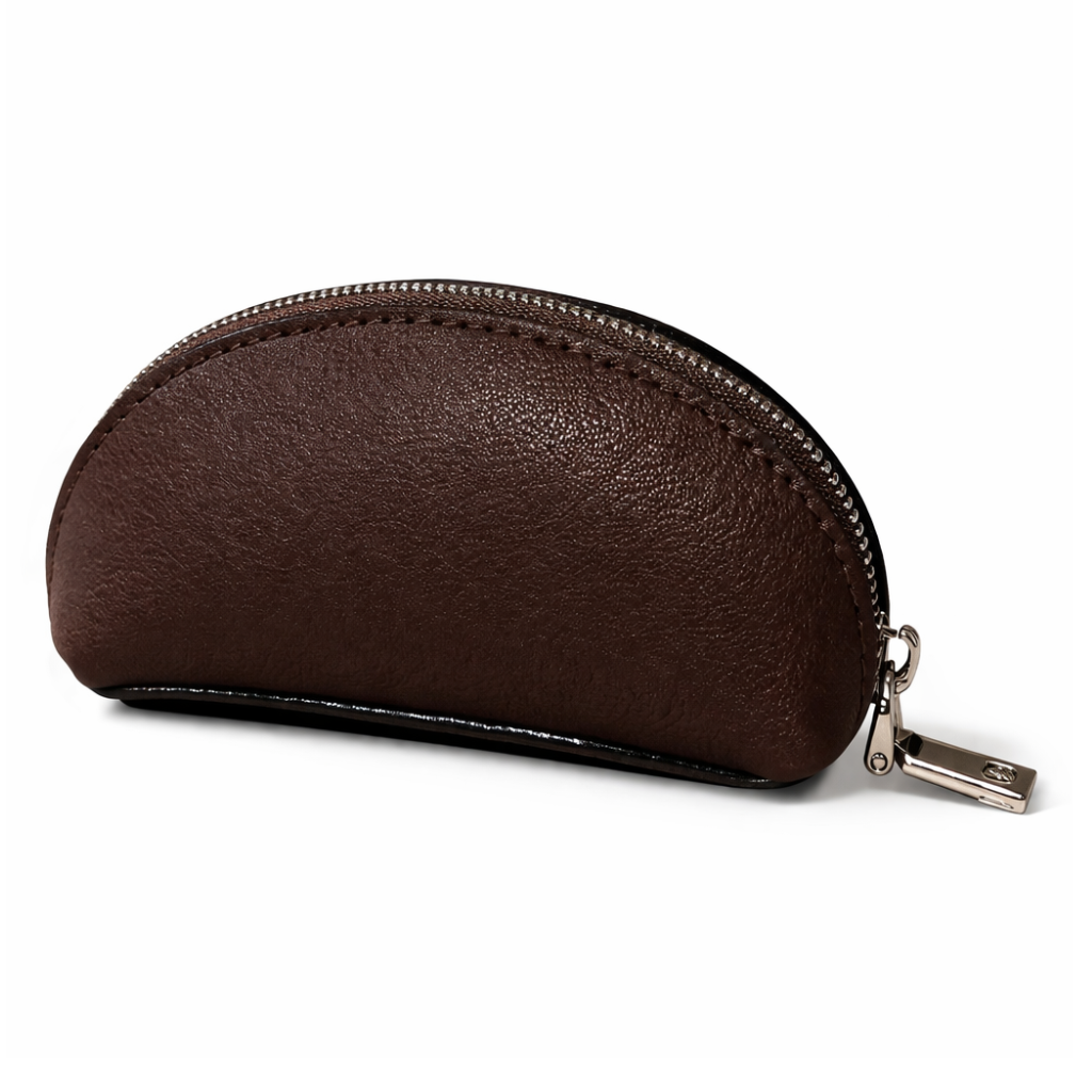 Corbin Mini Leather Zip Pouch – Coffee