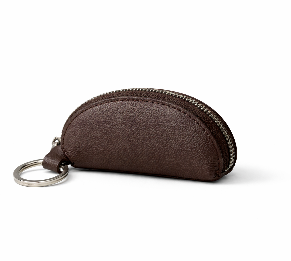 Corbin Mini Leather Zip Pouch Coffee by MOA - view 2