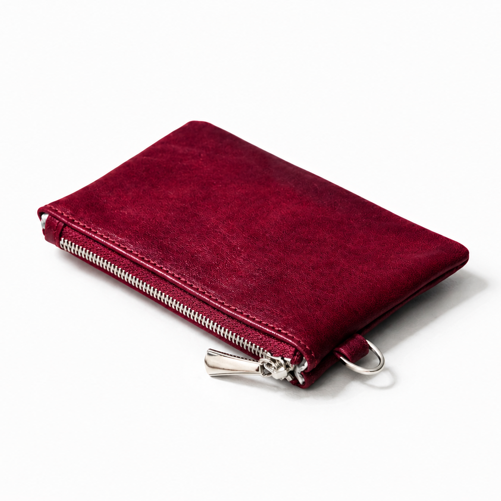 Corinne Leather Mini Pouch Burgundy by MOA - view 2