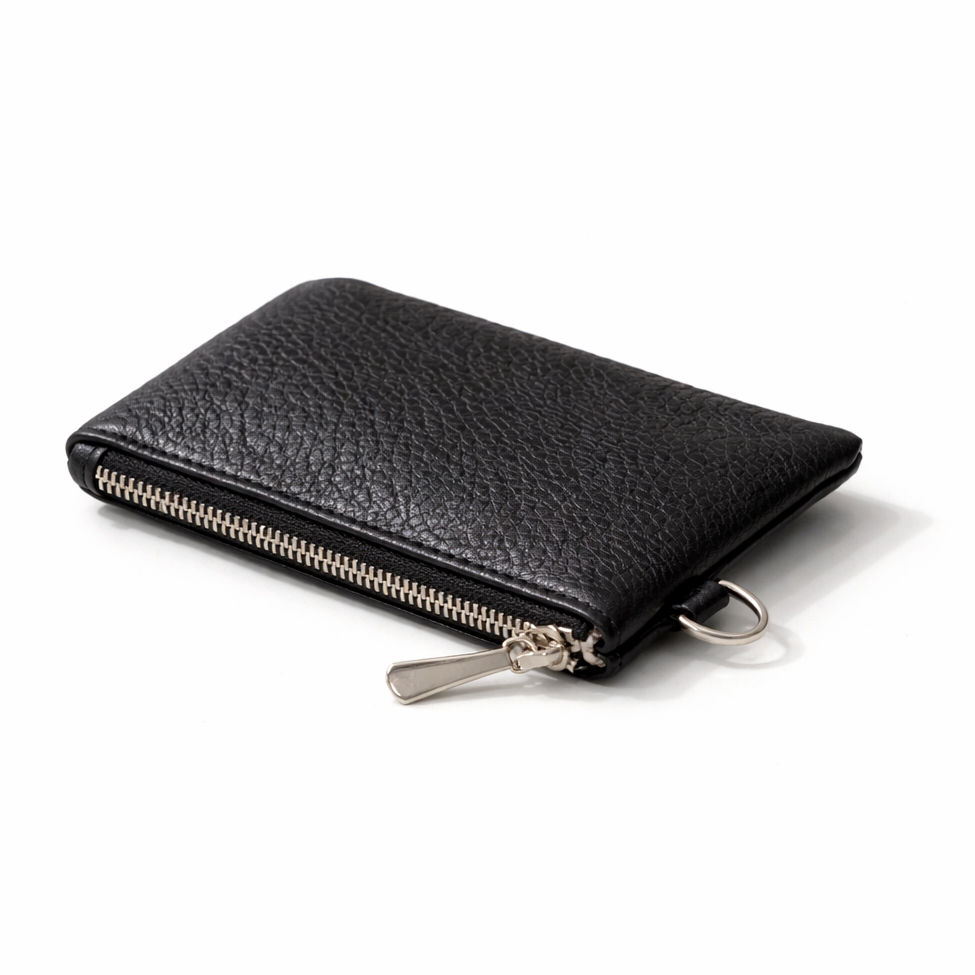 Corinne Mini Leather Zip Pouch Black by MOA - view 2