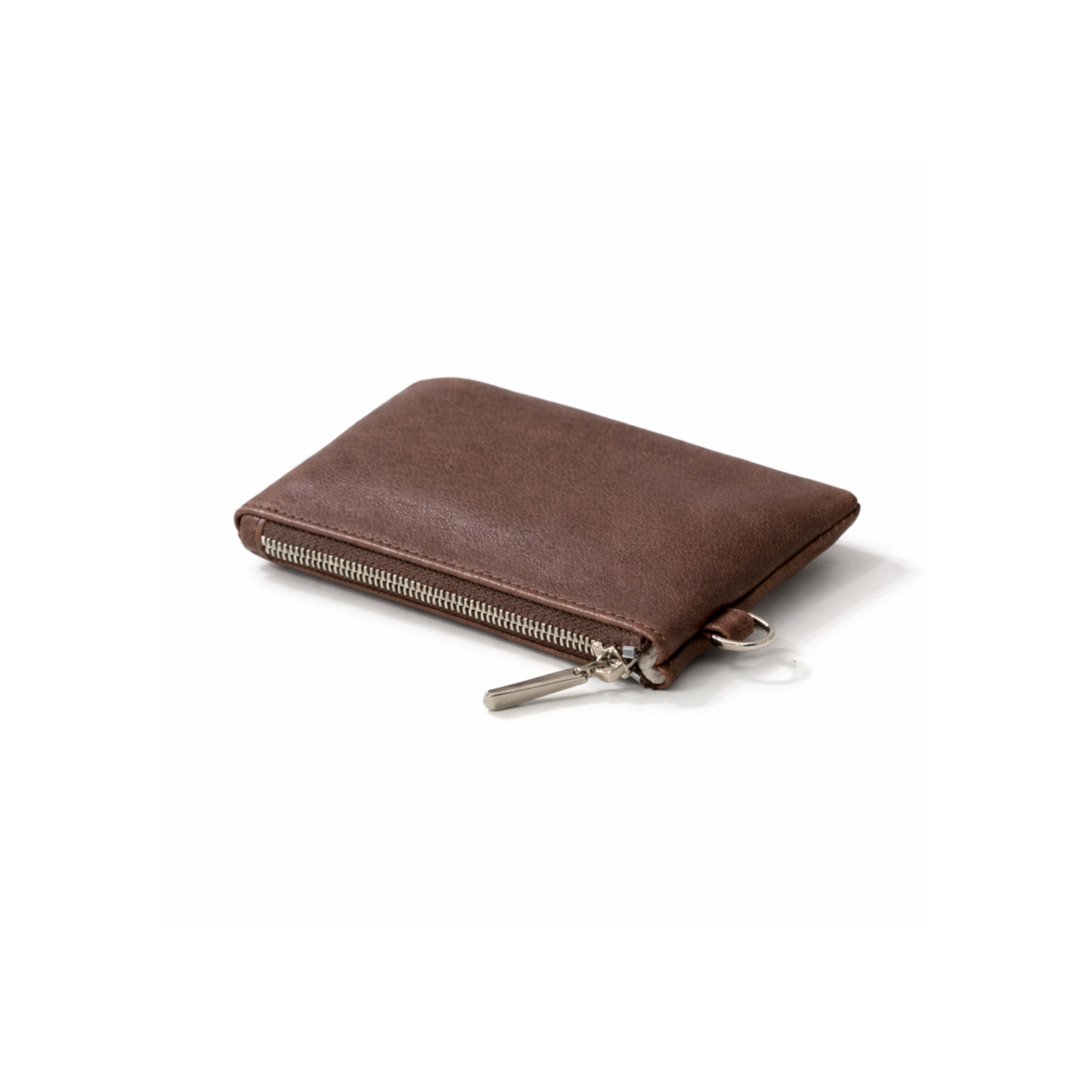 Corinne Mini Leather Zip Pouch – Coffee hover