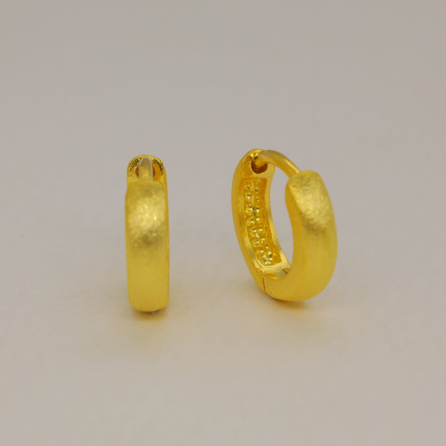 Cyrine Matte Huggie Earrings in 18K Gold over 925 Silver by MOA - view 1