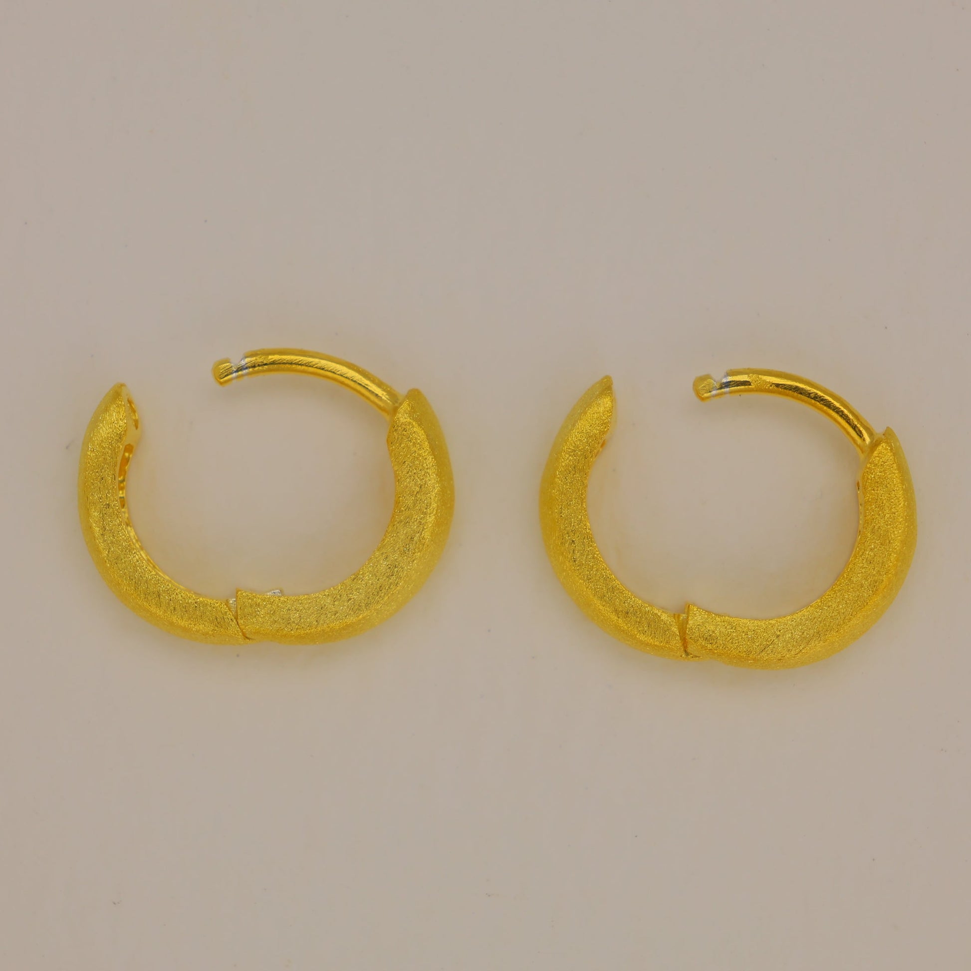 Cyrine Matte Huggie Earrings in 18K Gold over 925 Silver by MOA - view 2