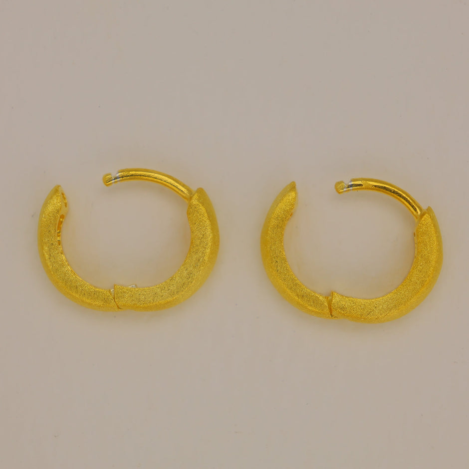 Cyrine Matte Huggie Earrings in 18K Gold over 925 Silver by MOA - view 2
