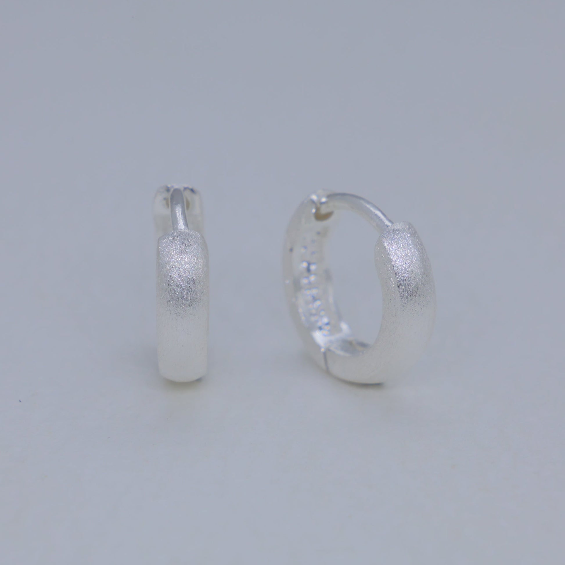 Cyrine Matte Huggie Earrings in 925 Sterling Silver by MOA - view 1