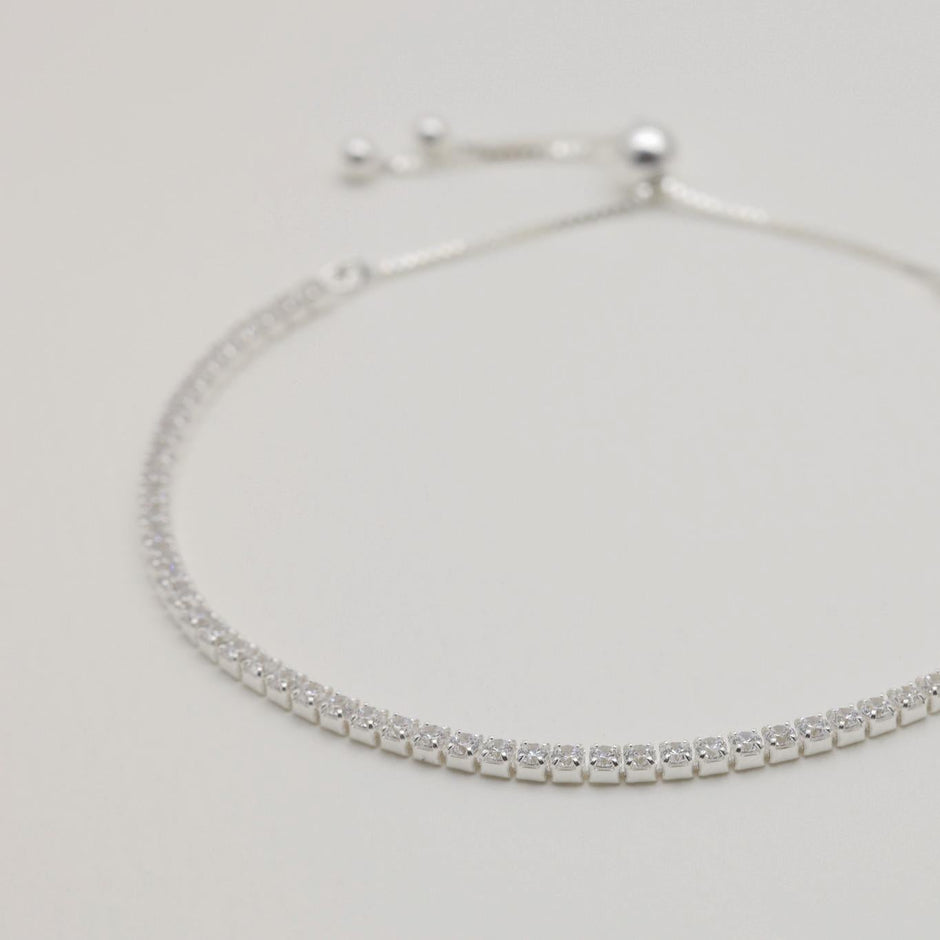Edith Adjustable Tennis Bracelet in 925 Sterling Silver by MOA - view 2
