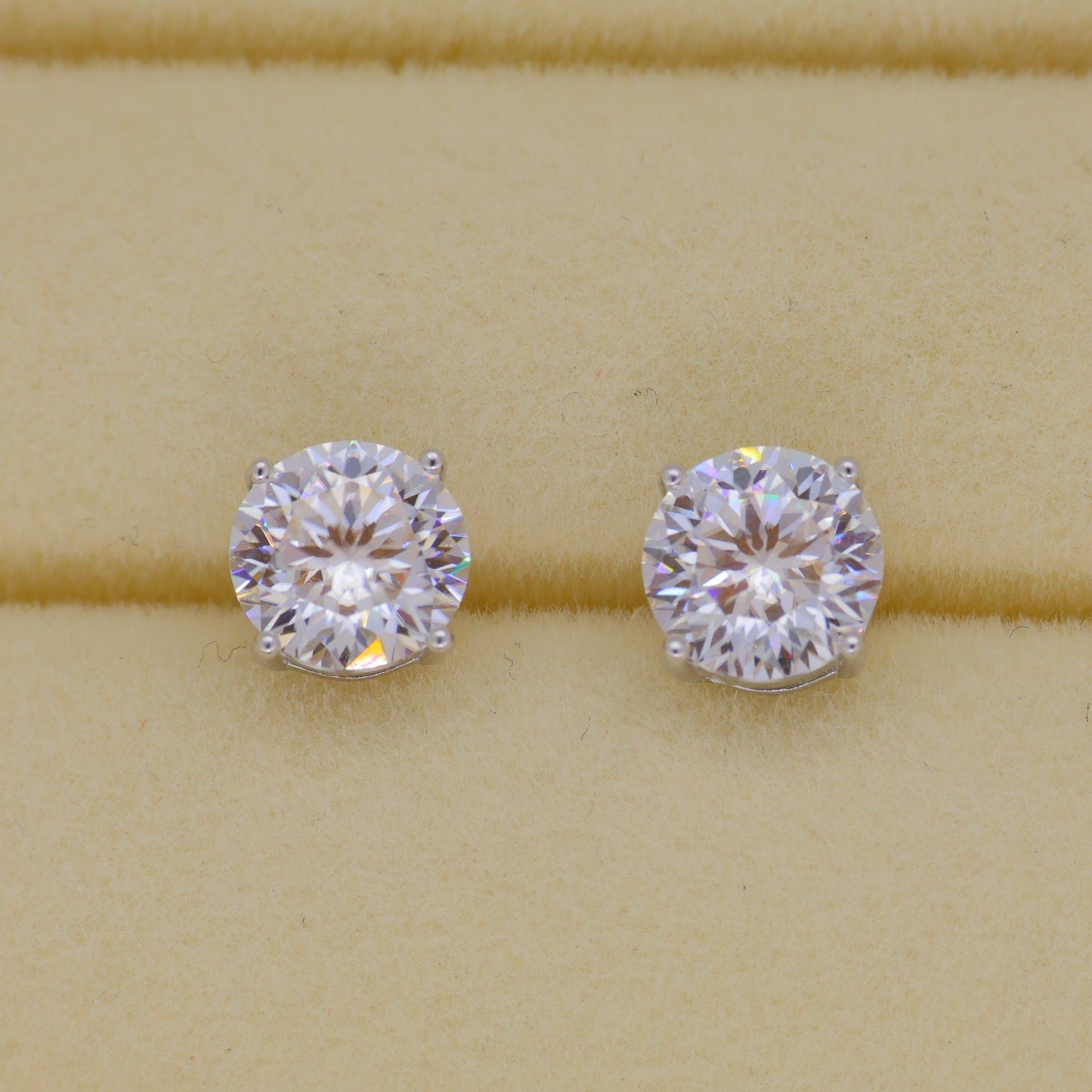 Elara Classic Stud Earrings in 925 Sterling Silver by MOA - view 1
