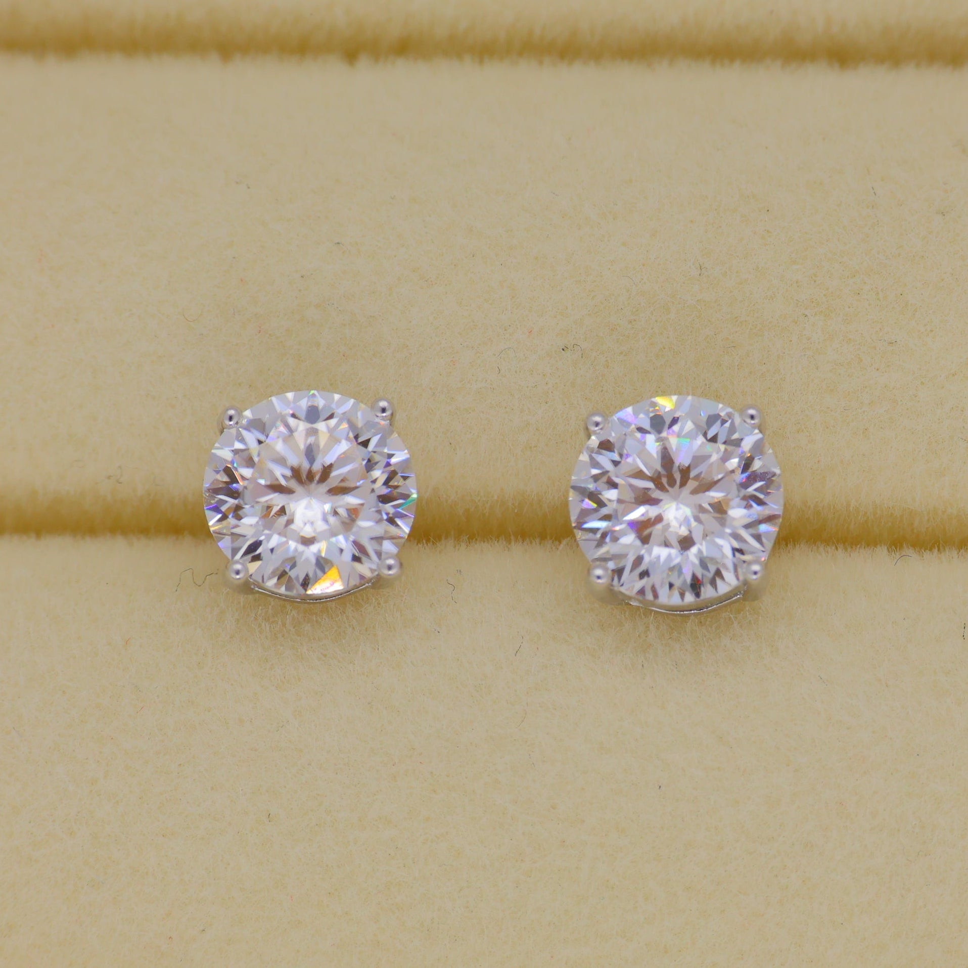 Elara Classic Stud Earrings in 925 Sterling Silver by MOA - view 1