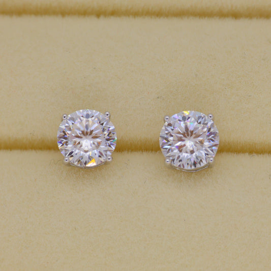 Elara Classic Stud Earrings in 925 Sterling Silver by MOA - view 1