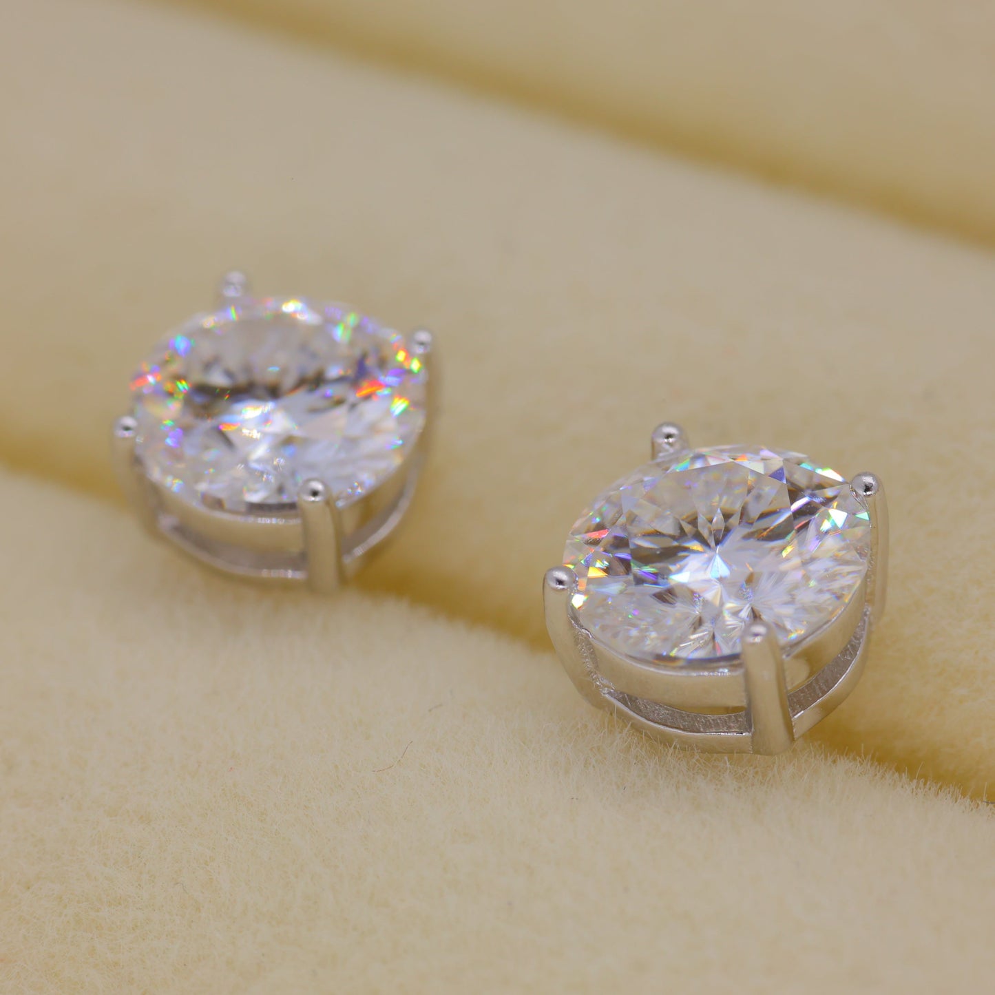 Elara Classic Stud Earrings in 925 Sterling Silver by MOA - view 2