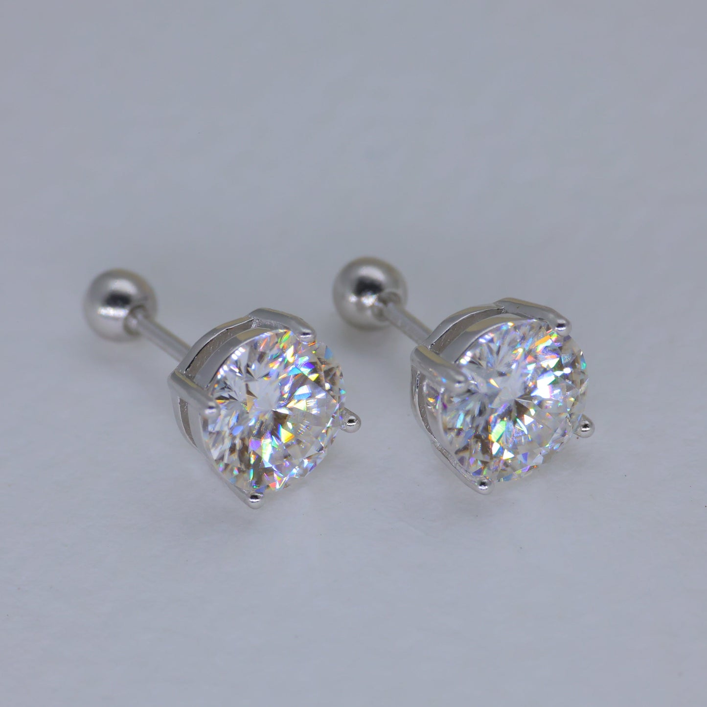 Elara Classic Stud Earrings in 925 Sterling Silver by MOA - view 3