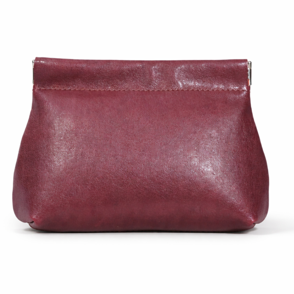 Elara Leather Pouch in Burgundy