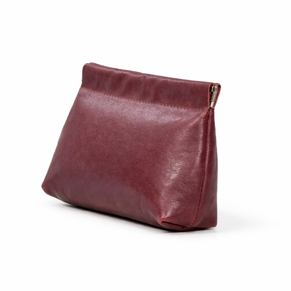 Elara Leather Pouch in Burgundy by MOA - view 2
