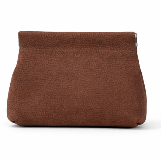Elara Leather Pouch in Khaki