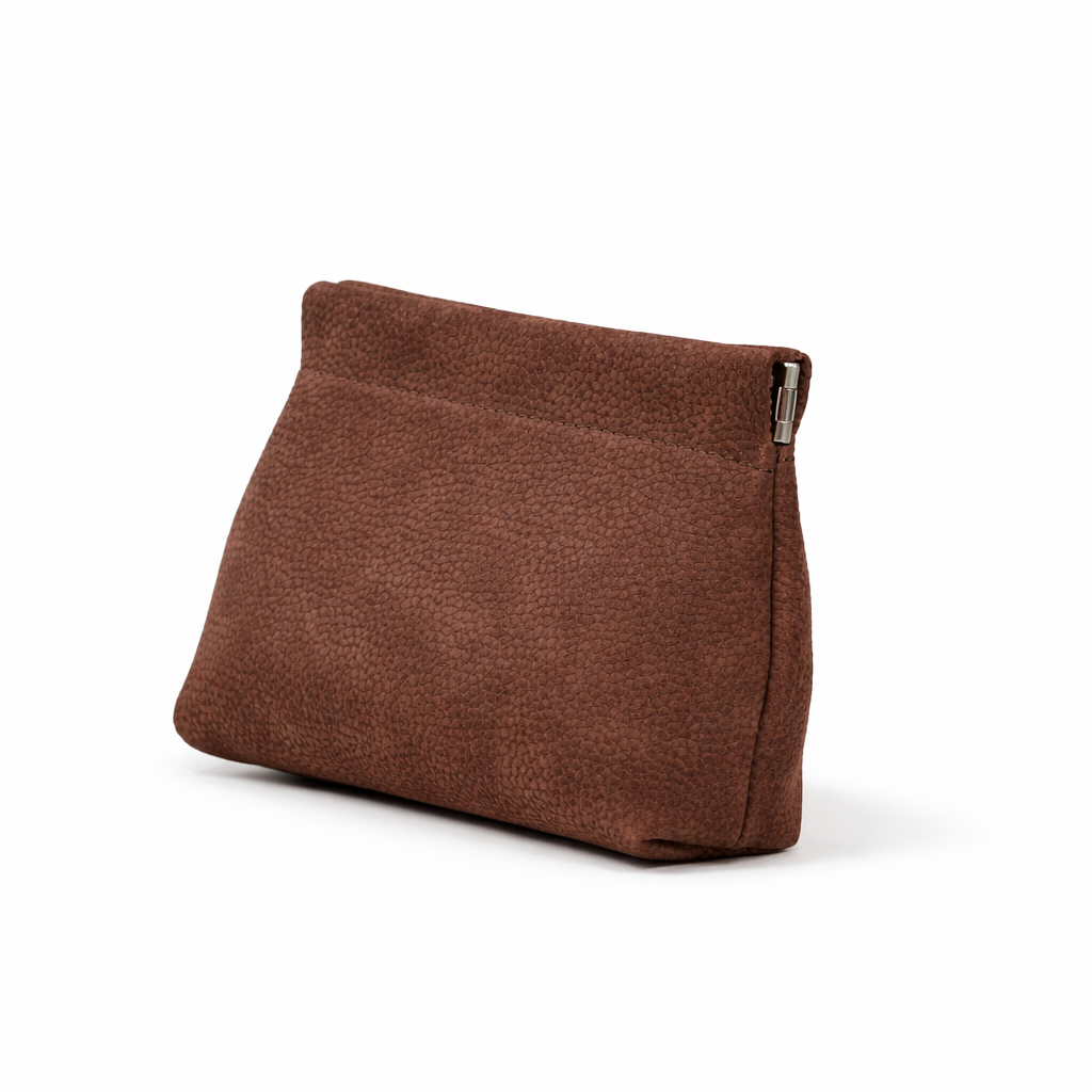 Elara Leather Pouch in Khaki by MOA - view 2